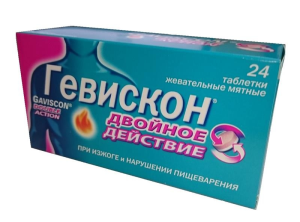 Гевискон Двойное действие табл жеват мятные №24