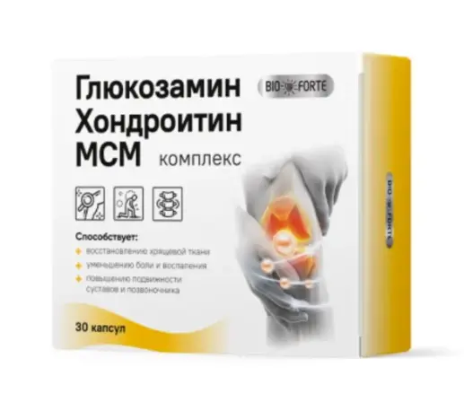 Глюкозамин+Хондроитин МСМ BioForte капс. №30