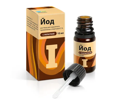 Йод р-р спирт 5% с лопаткой 10мл Renewal