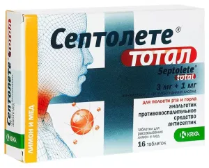 Септолете тотал табл д/рассас №16 мед/лимон