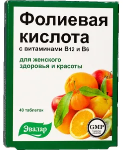 Фолиевая кислота+витамины В6, В12 табл №40